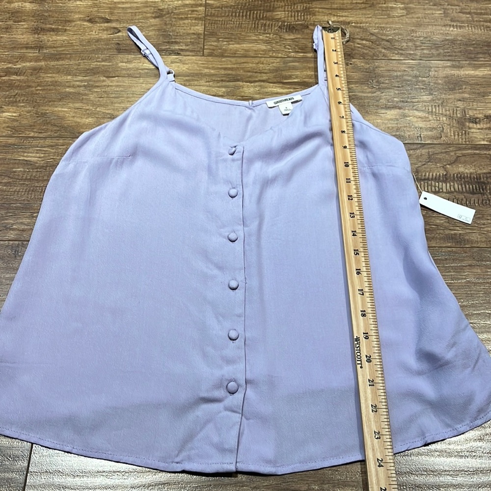 Goodthreads Lavender Button-Front Cami Tank Top - Picture 7 of 13